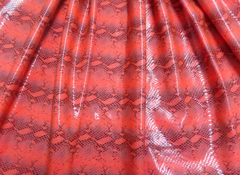 9.Coral Metallic Snake Skin Print